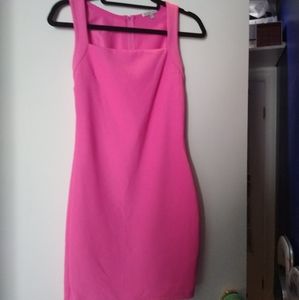 Square-neck bubblegum pink Charlotte Russe Midi dress